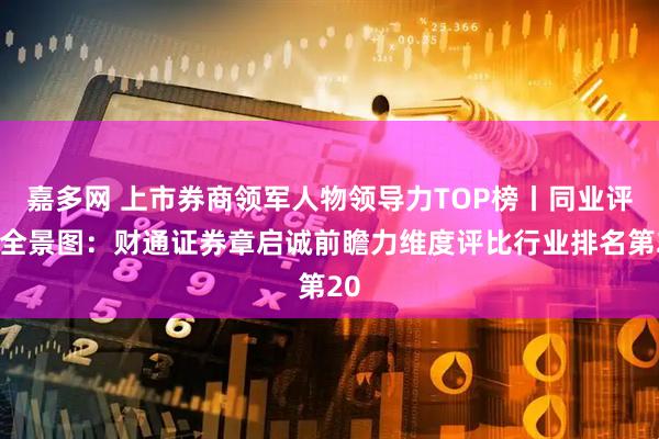 嘉多网 上市券商领军人物领导力TOP榜丨同业评价全景图：财通证券章启诚前瞻力维度评比行业排名第20